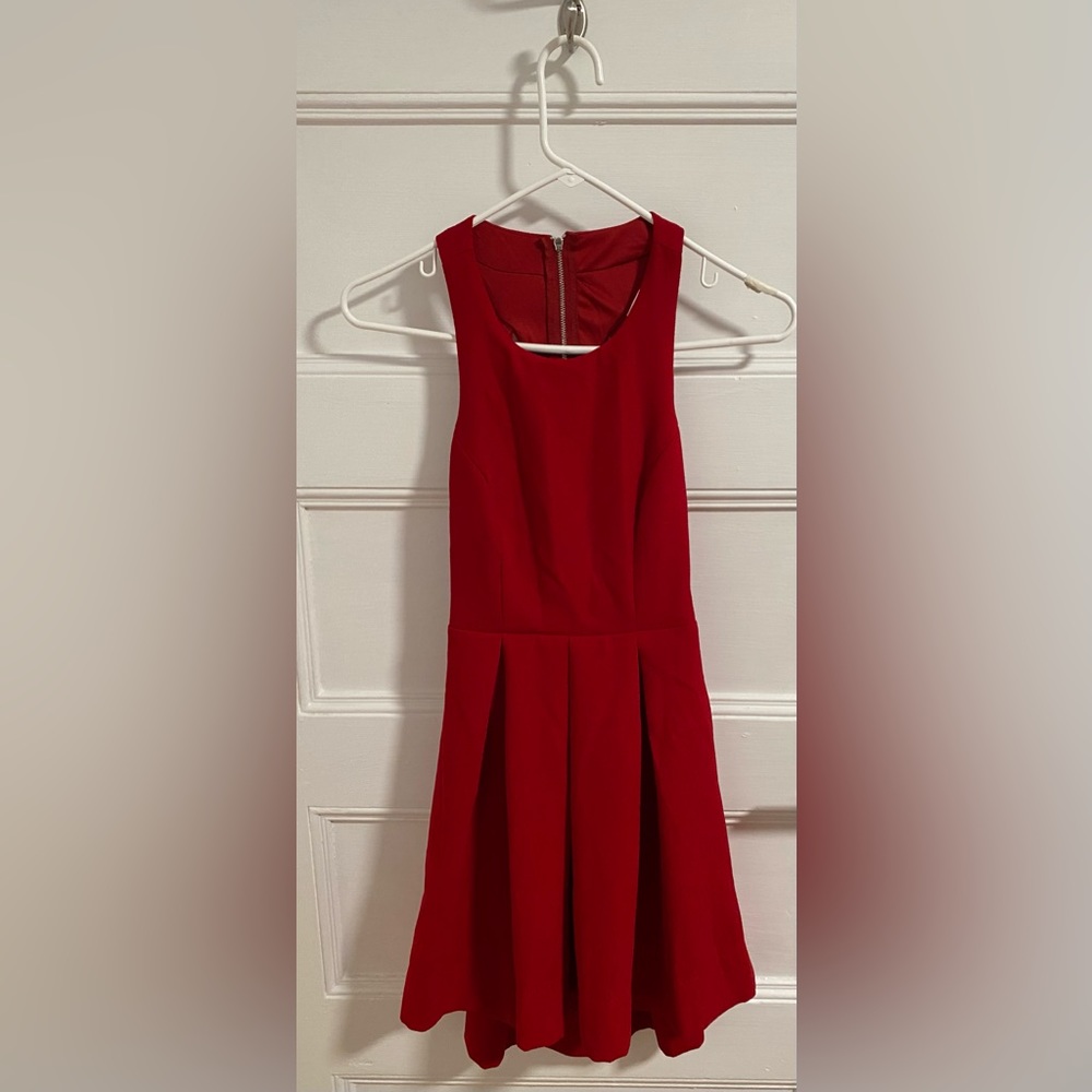 Lulu’s Red Mini Dress with Side/Back Peek-A-Boo Cutouts